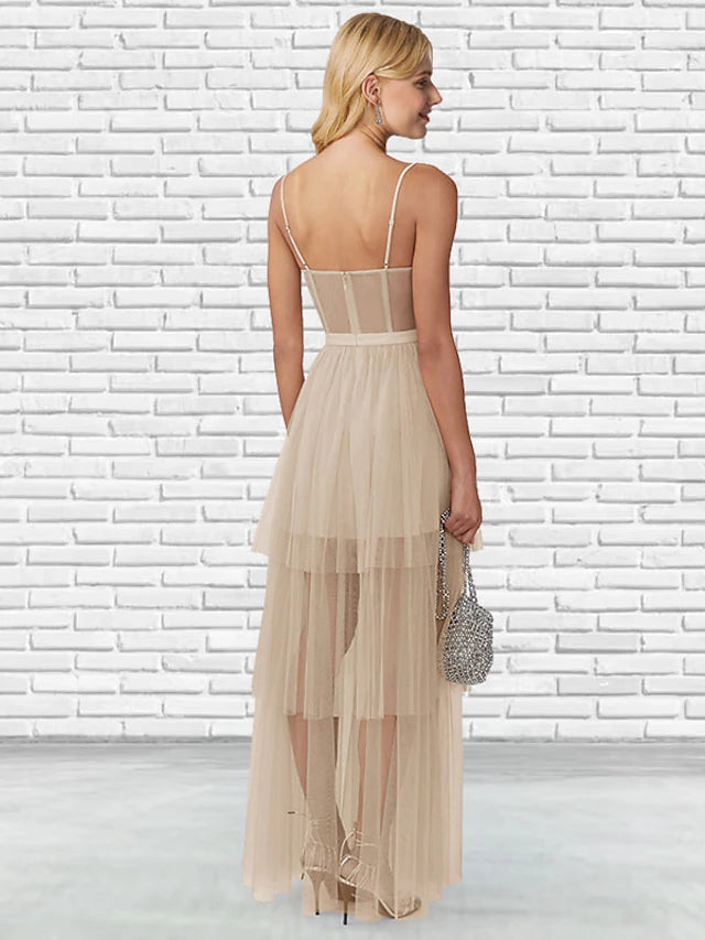 Luolandi Ball Gown Prom Dresses Puffy Dress Party Wear Floor Length Sleeveless Sweetheart Tulle Backless Ladder Back