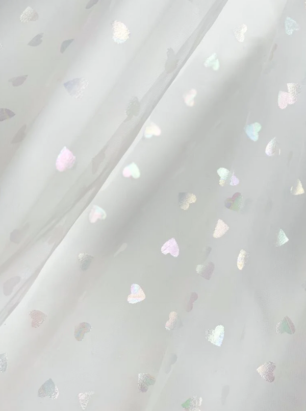 Luolandi Corset Glitter Hearts Above Knee Length Tulle Dress Long Sleeve Beautiful Homecoming Dress