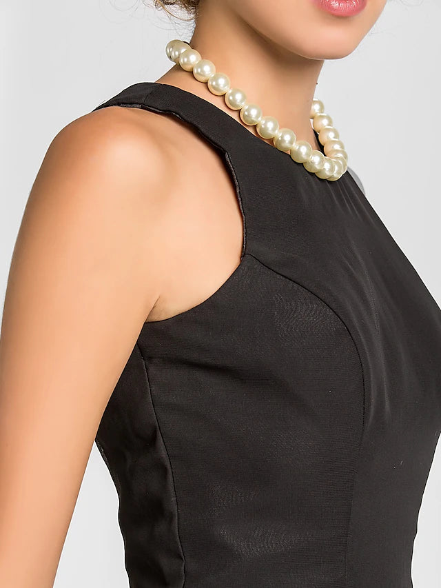 Luolandi A-Line Mother of the Bride Dress Wrap Included Jewel Neck Knee Length Chiffon 3/4 Length Sleeve