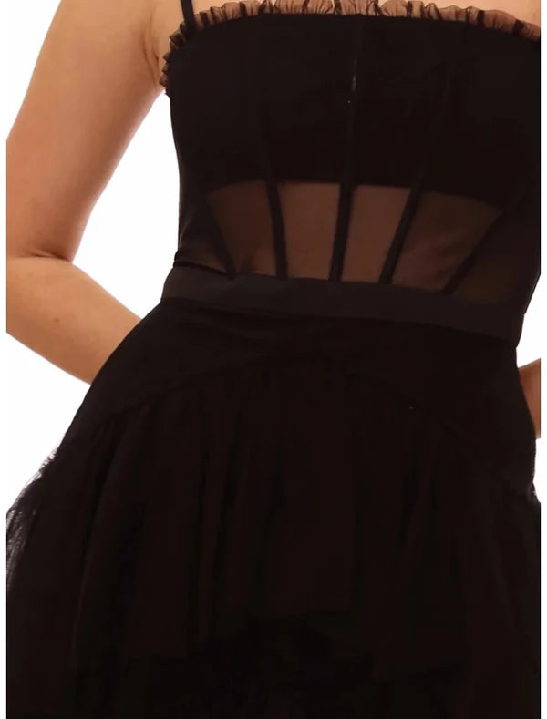 Luolandi Ball Gown Prom Dresses Elegant Dress Formal Prom Floor Length Sleeveless Spaghetti Strap Tulle with Ruched Evening Dress