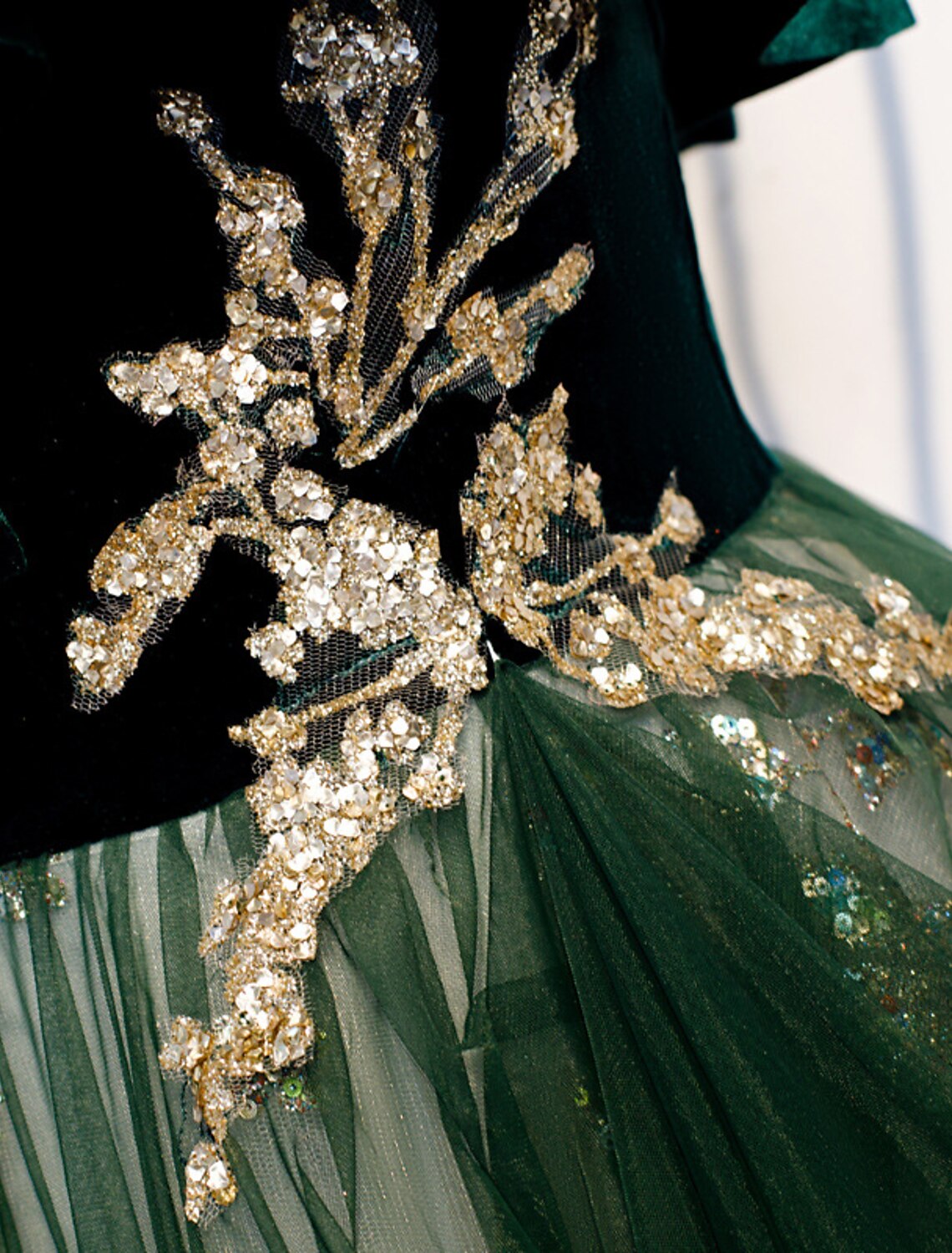 Luolandi A-Line Prom Dresses Glittering Dress Wedding Guest Engagement Floor Length Sleeveless Spaghetti Strap Organza