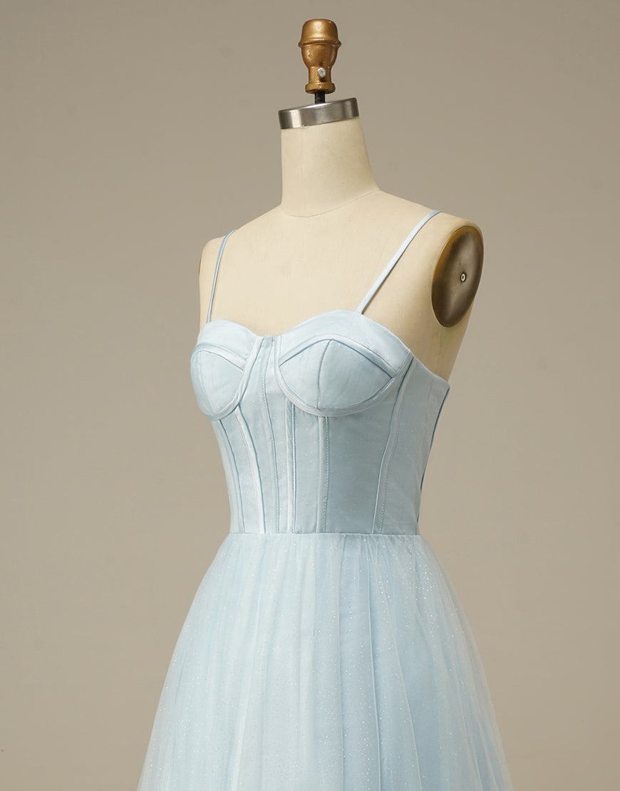 Luolandi Sweetheart Tulle Long Prom Dress Floor Length Beautiful