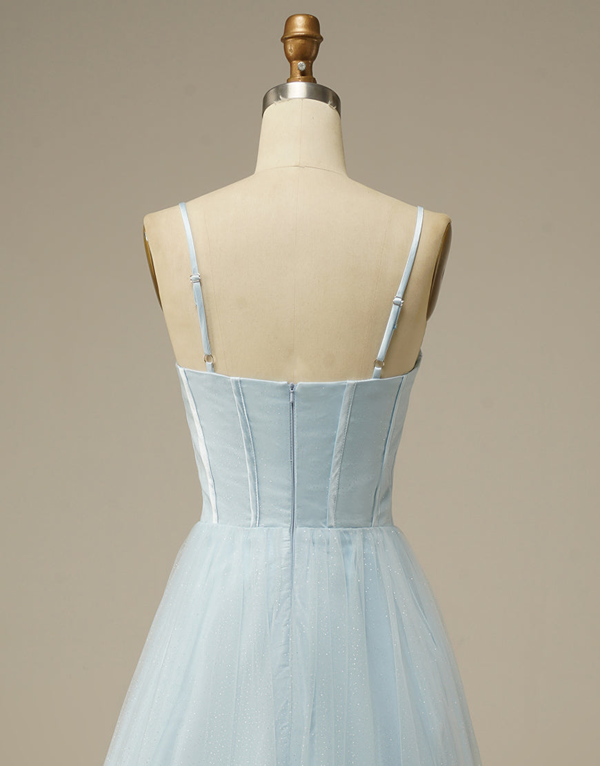 Luolandi Sweetheart Tulle Long Prom Dress Floor Length Beautiful