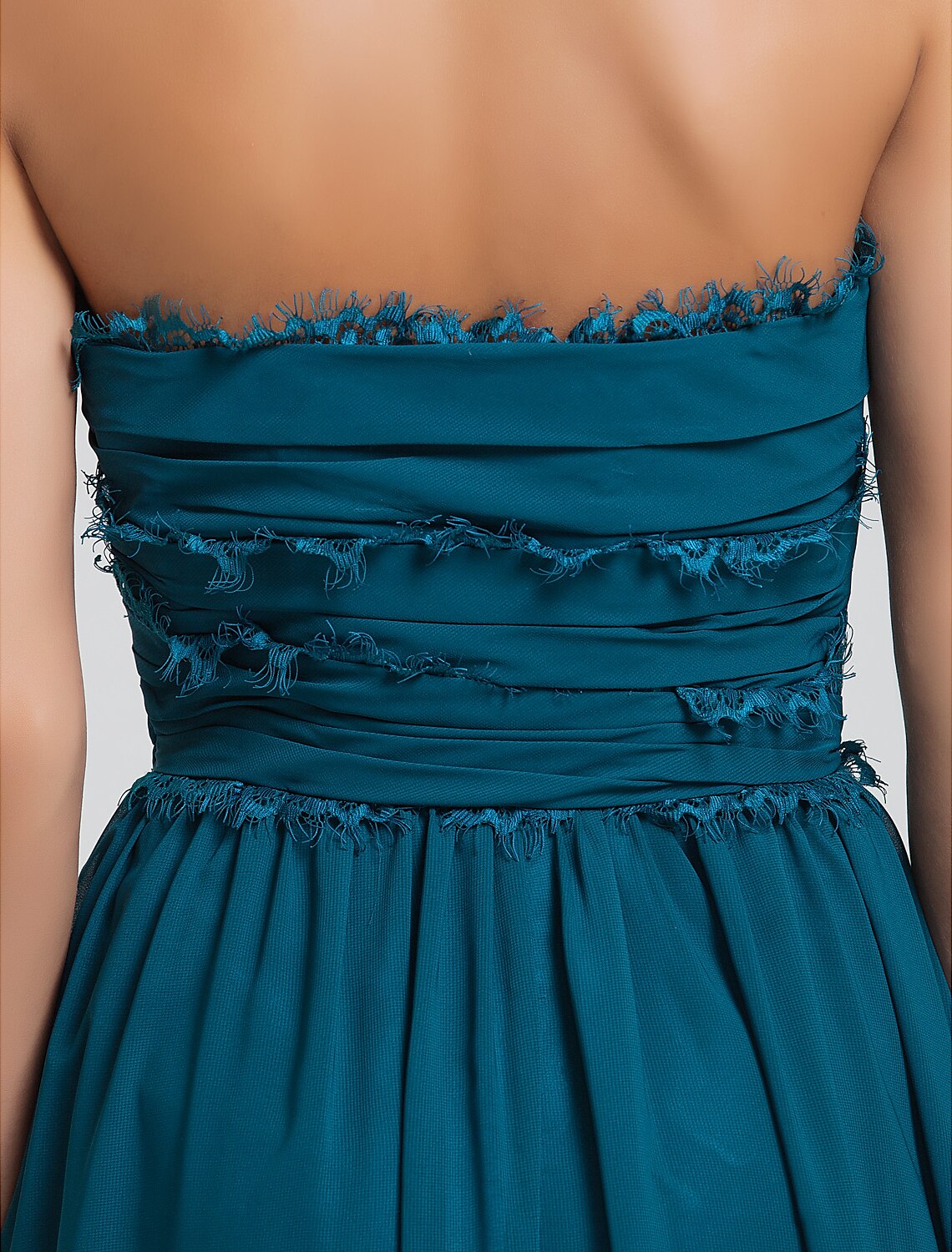 Luolandi Sheath / Column Strapless Floor Length Chiffon Bridesmaid Dress with Side Draping