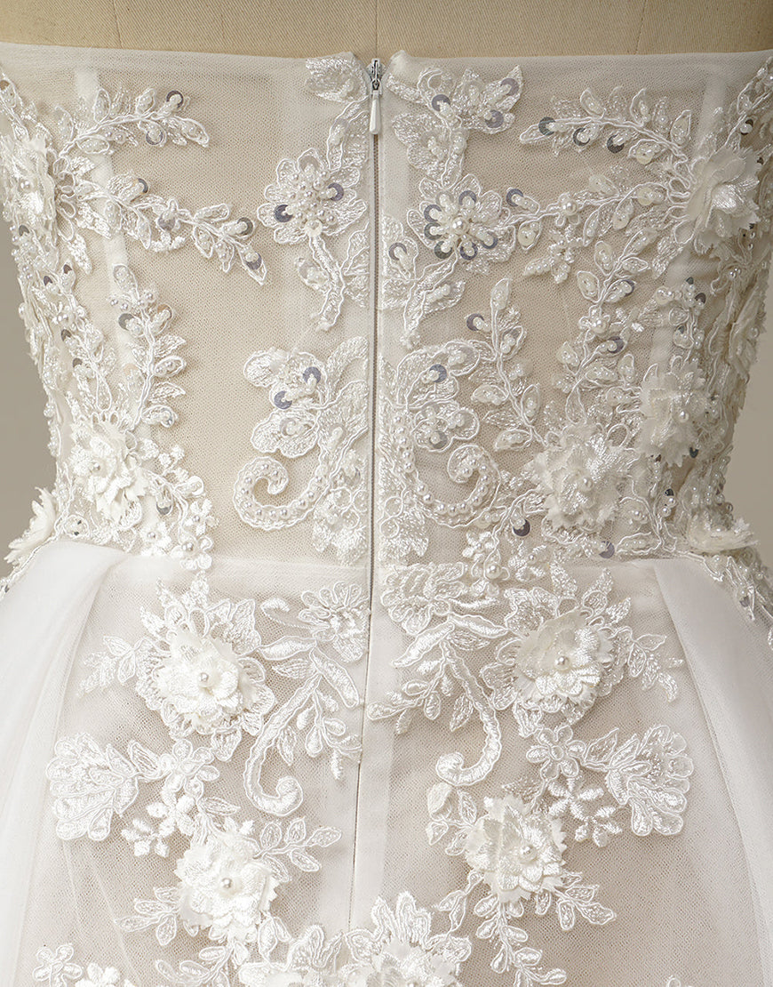 Luolandi A Line Wedding Dress with Appliques Off Shoulder Floor Length Beautiful