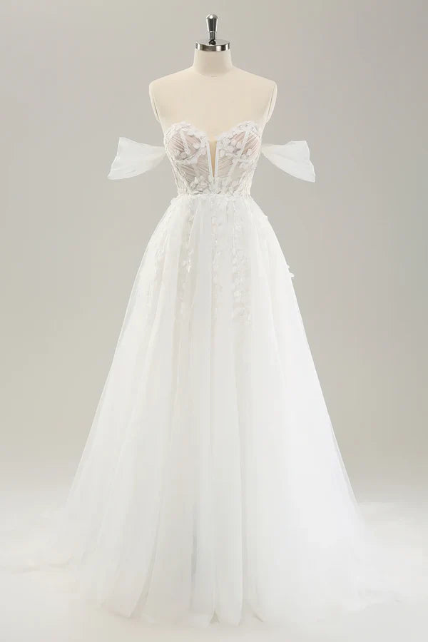 Luolandi Princess style off the shoulder sweeping with decals and trailing lines