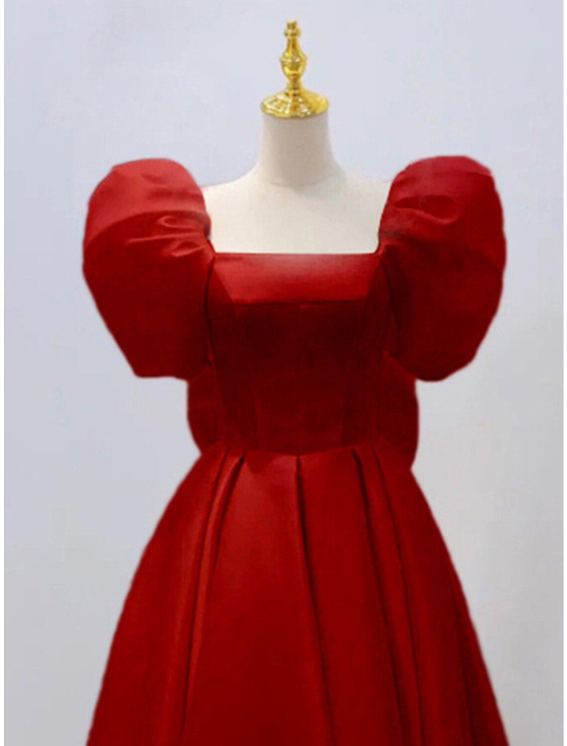 Luolandi Reception Little Dresses Wedding Dresses A-Line Square Neck Short Sleeve Knee Length Satin Bridal Gowns