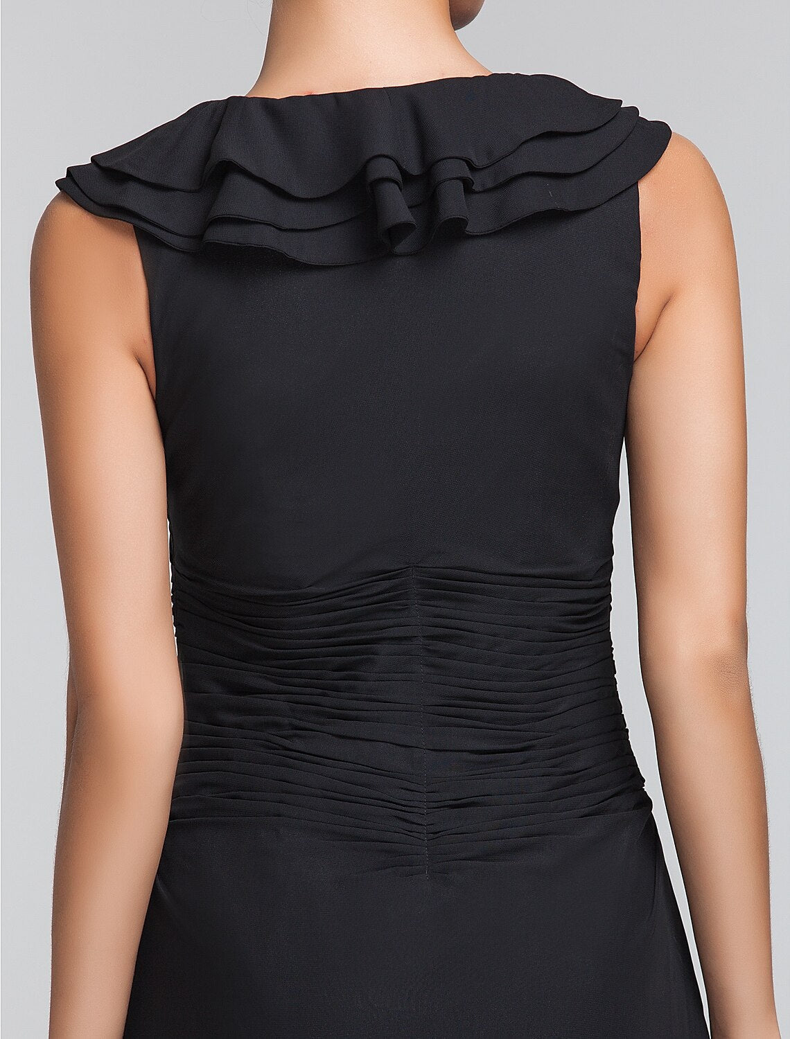 Luolandi Sheath / Column Square Neck Floor Length Chiffon Bridesmaid Dress