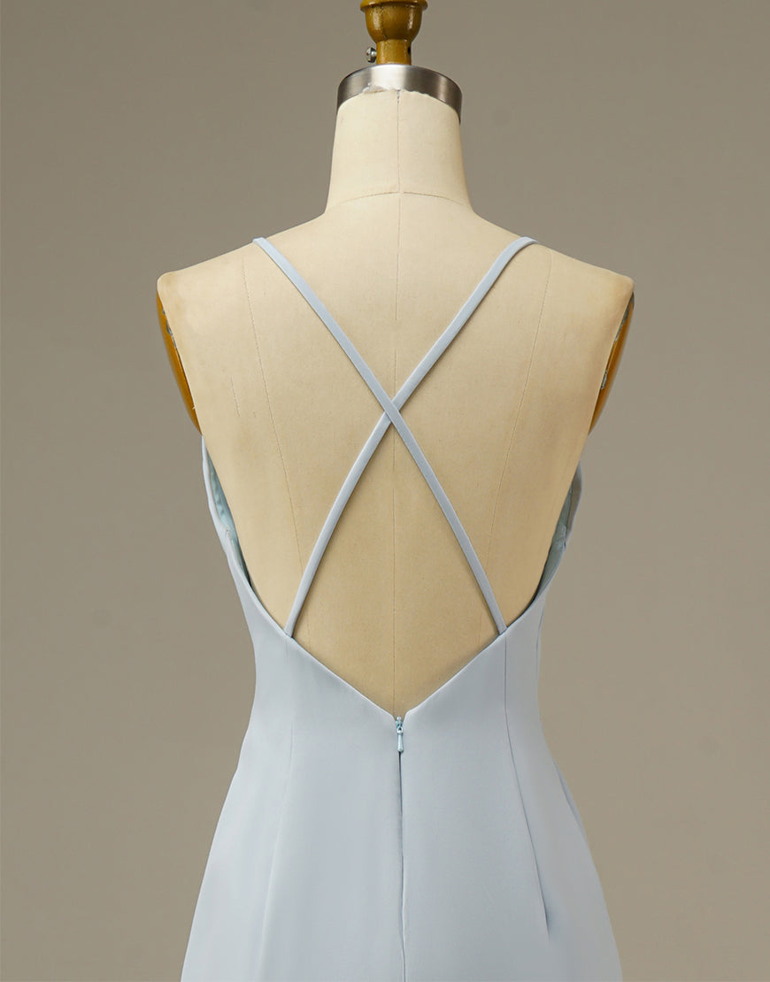 Luolandi Simple Light Blue Mermaid Prom Dress Floor Length Sexy Evening Party Dresses