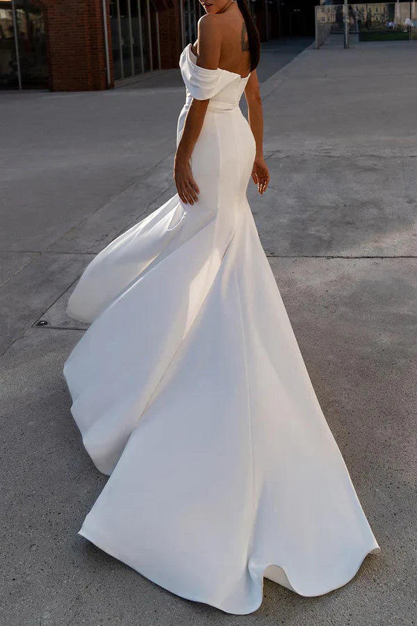Luolandi Mermaid/Small Sweetheart Wedding Dress with Side Split Country Style Bridal Dress Sexy