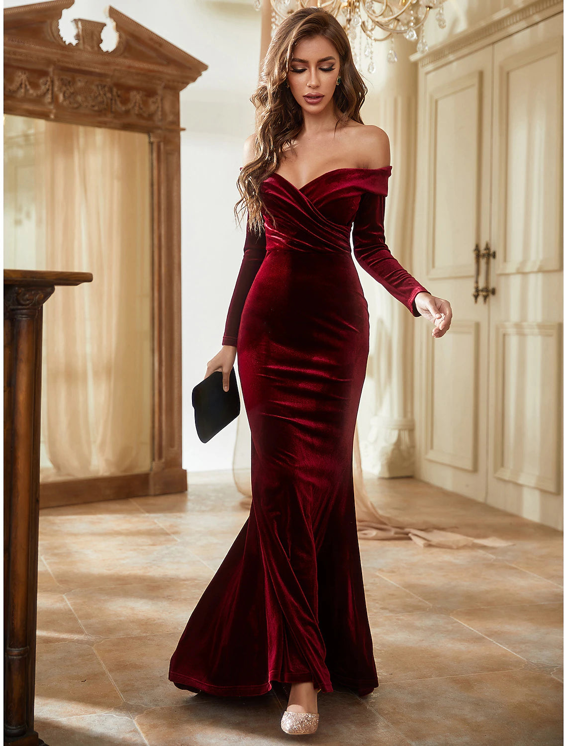 mermaid trumpet bridesmaid dresses Luolandi Mermaid / Trumpet Wedding Guest Dresses Elegant Dress Formal – LUOLANDI DRESS