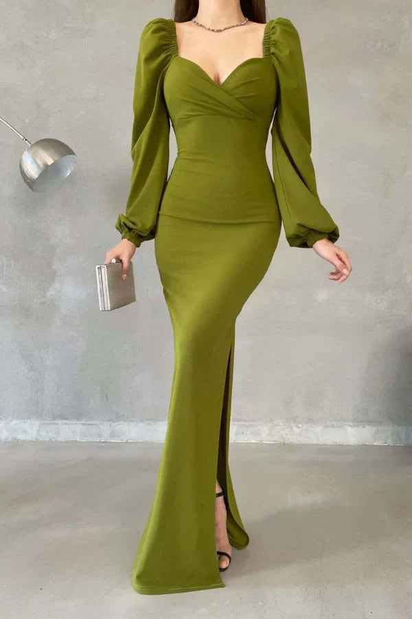Luolandi Minimally Tight Sweetheart Long Sleeve Long Evening Dress Sexy
