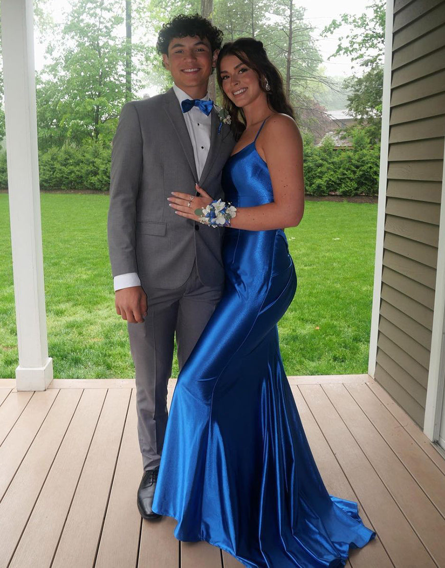 Luolandi Blush Mermaid Spaghetti Strap Long Prom Dress Pure Color Sexy Evening Party Dresses