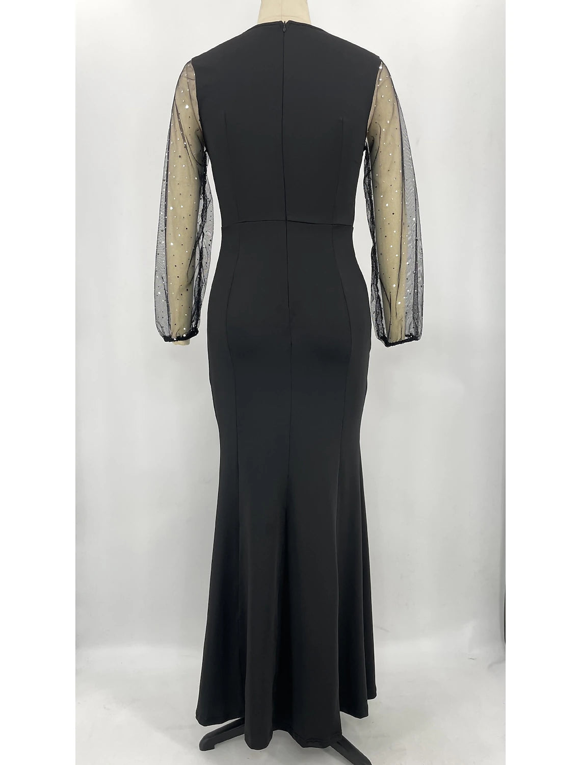 Luolandi Mermaid / Trumpet Party Dresses Sparkle & Shine Dress Formal Floor Length Long Sleeve Jewel Neck Spandex with Rhinestone