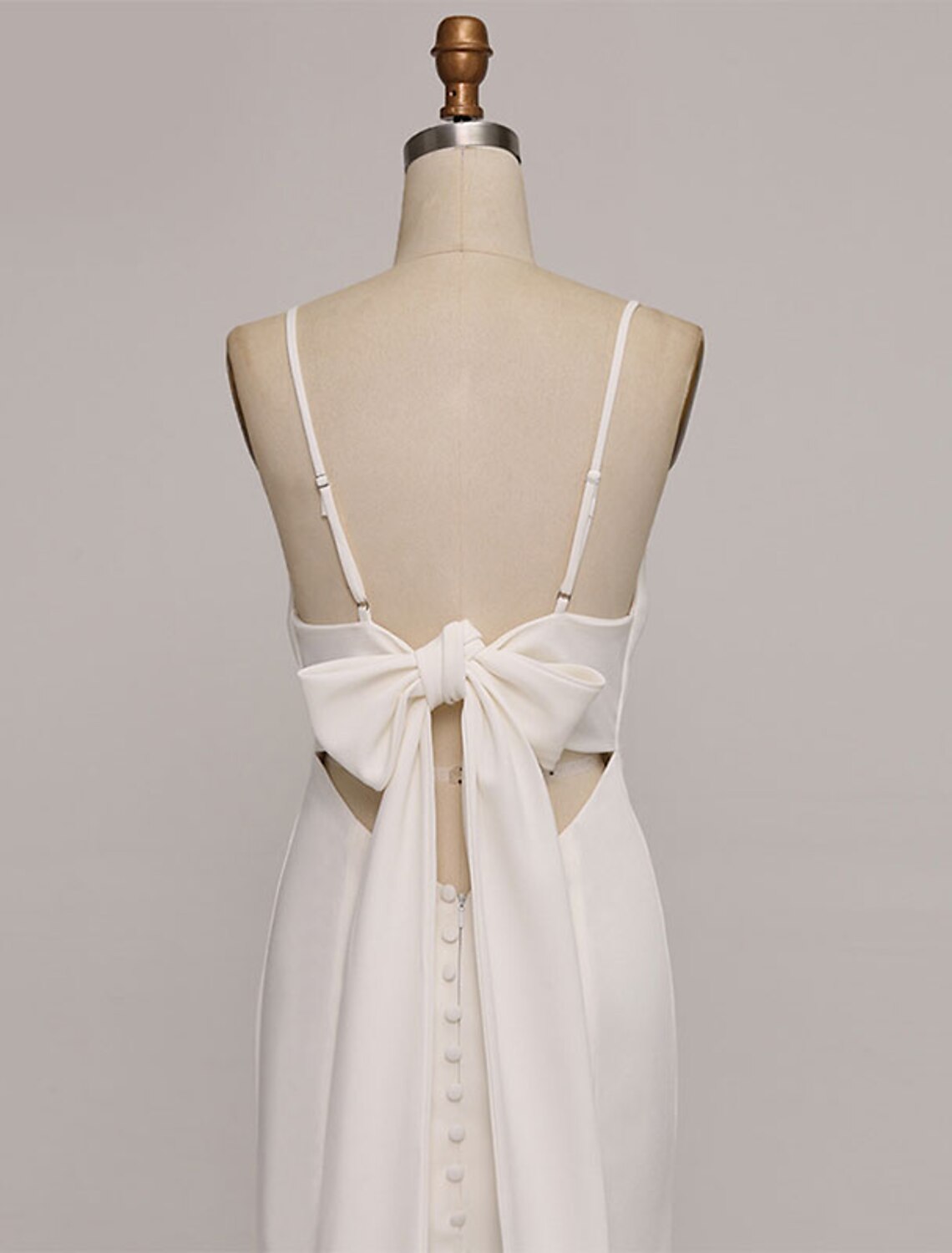 Luolandi Hall Casual Wedding Dresses Mermaid / Trumpet Sweetheart Camisole Spaghetti Strap Court Train Satin Bridal Gowns