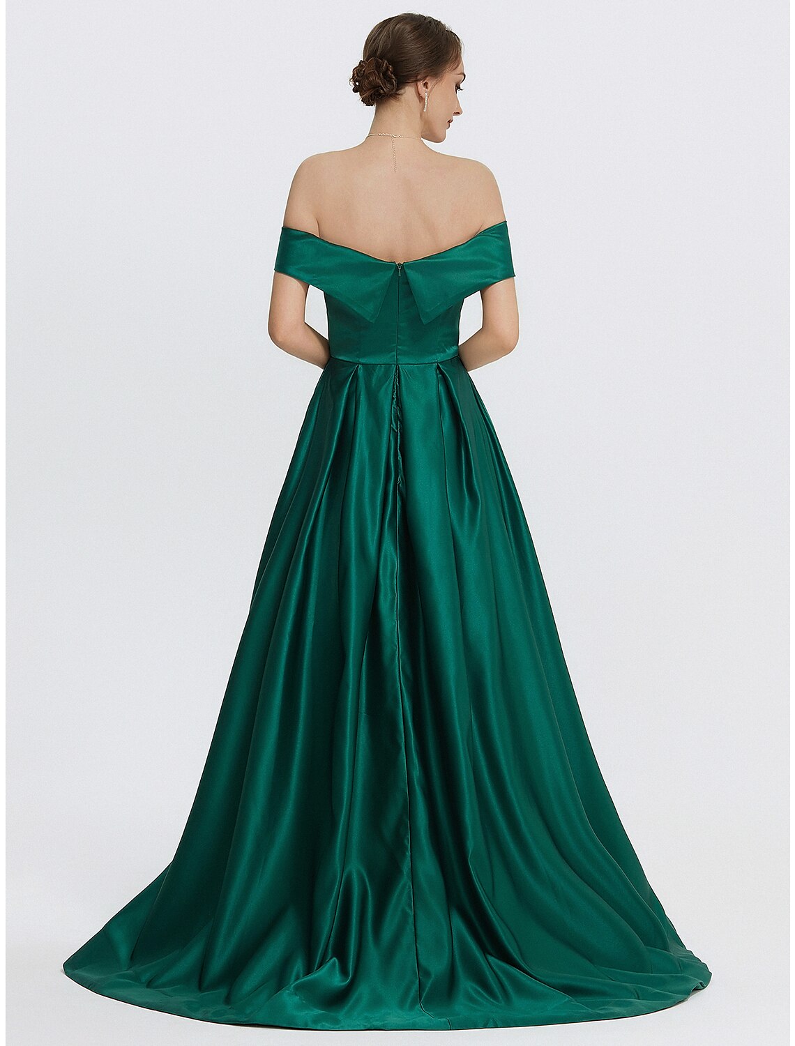 Luolandi A-Line Evening Gown Elegant Dress Formal Prom Floor Length Sleeveless Sweetheart Satin