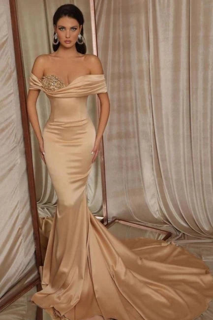 Luolandi Long Mermaid Prom Dress With Glitter Off Shoulder Sexy Evening Dress Party Dress