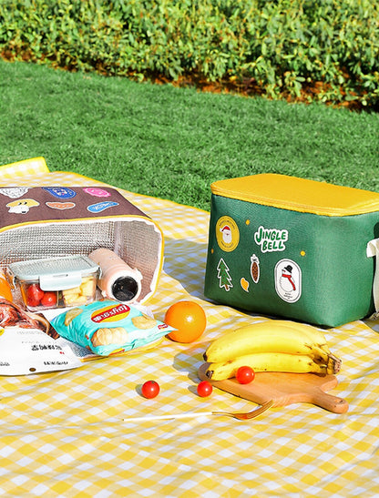 Outdoor Picnic Bag Picnic Basket Lunch Box Bag Outdoor Portable Vegetable Basket Foldable And Thickened Shopping Frame Ice Pack Insulation Bag