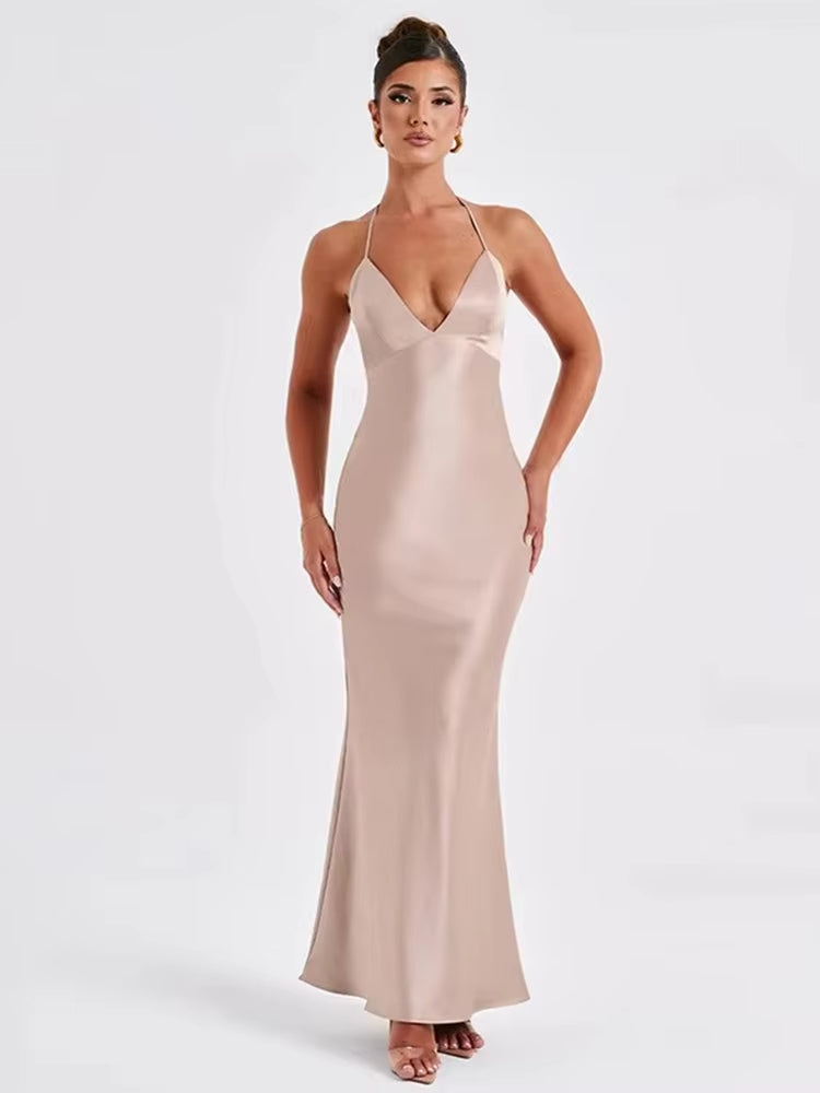 Luolandi Sexy Dress Women Bodycon Long Summer Dress Mermaid Elegant NightClub Simple Party Dresses