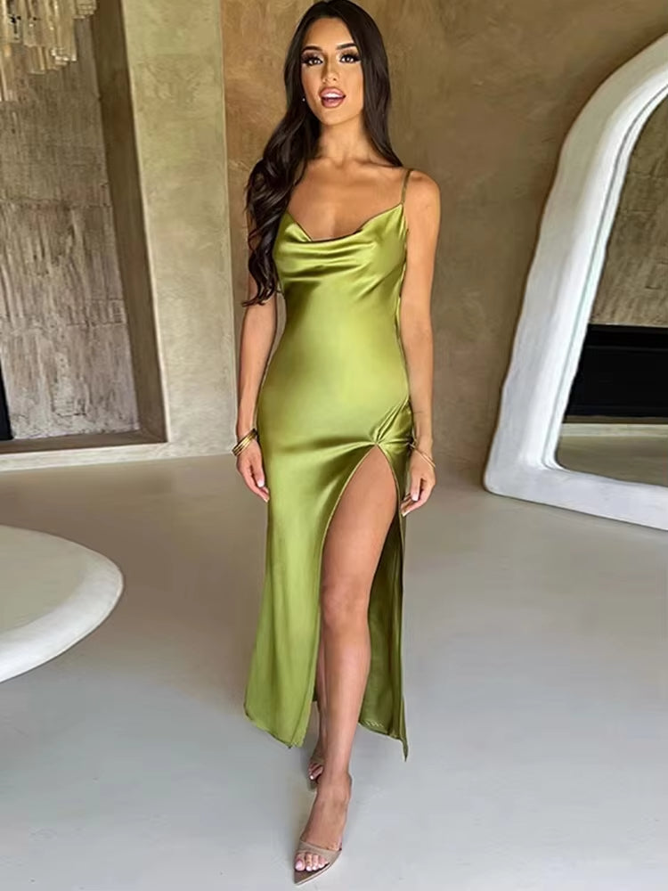 Luolandi Sexy Dress Women Bodycon Long Summer Dress Mermaid Elegant NightClub Simple Party Dresses