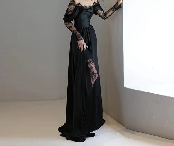 Luolandi Mermaid Off-the-Shoulder Satin Lace Wedding Dress Beautiful