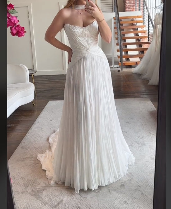 Luolandi Sweatheart A-Line Party Dress Light Wedding Dress Off Shoulder Charming Bridal Gown