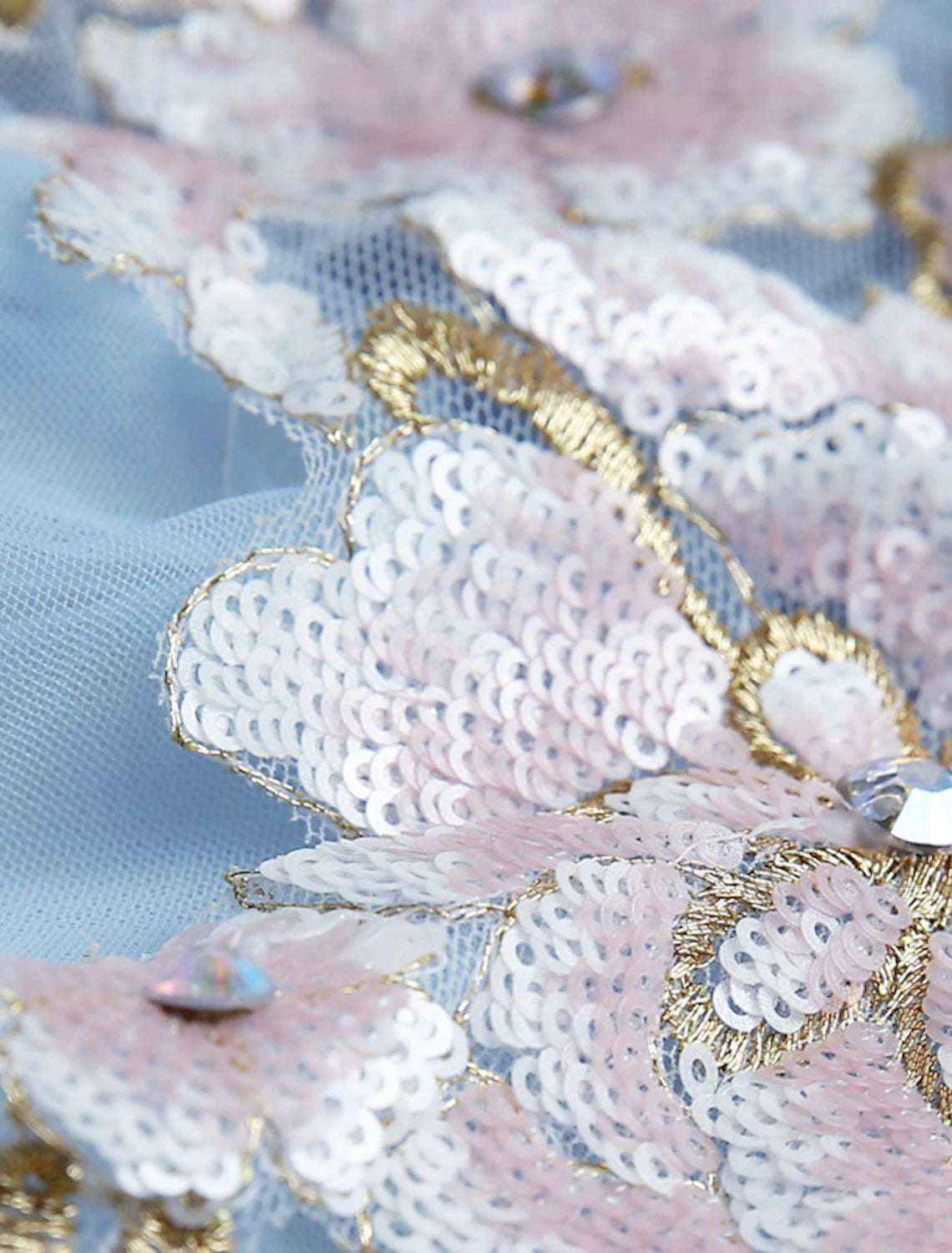 Luolandi Ball Gown Prom Dresses Elegant Dress Quinceanera Engagement Floor Length 3/4 Length Sleeve Illusion Neck Tulle