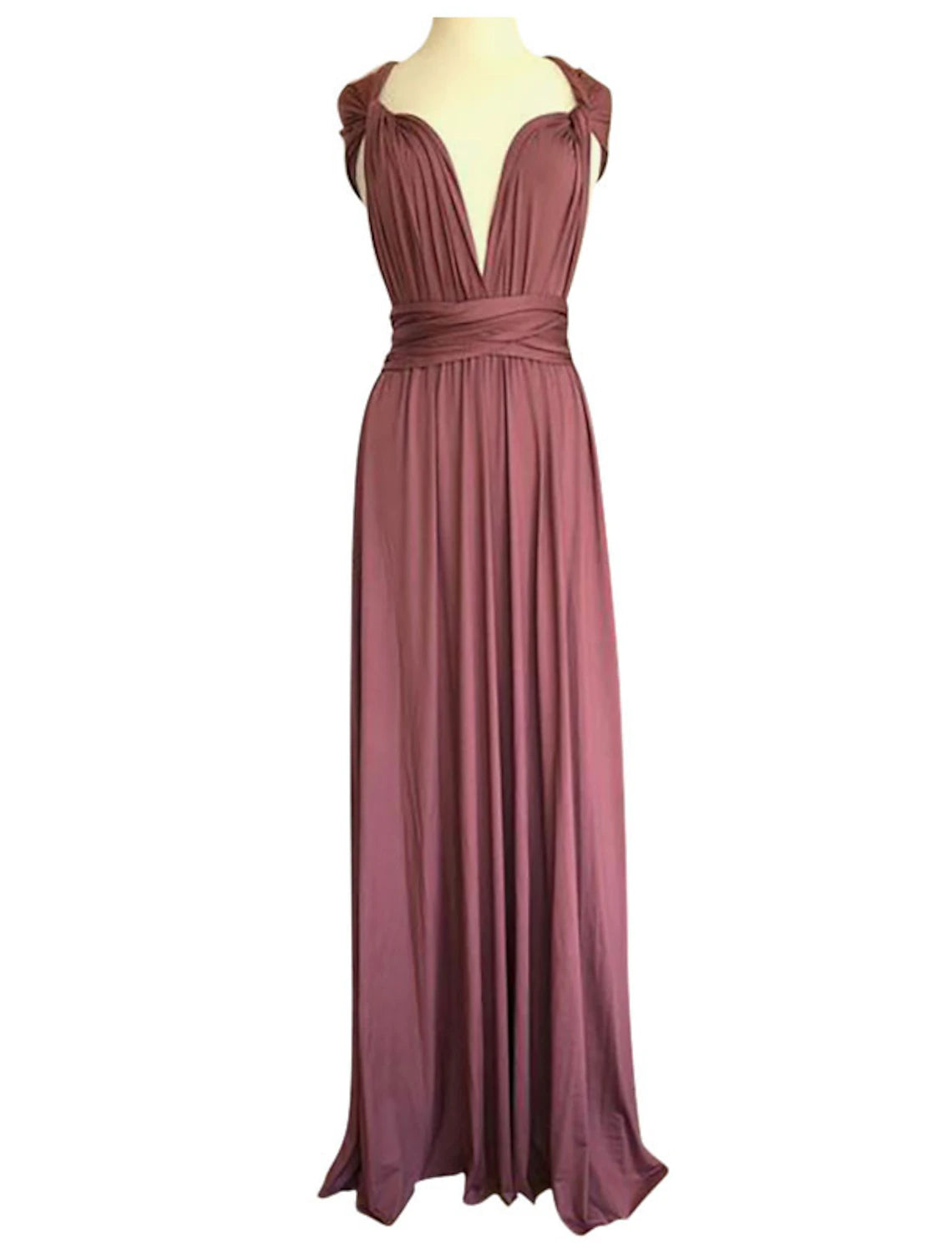 Luolandi Sheath / Column Bridesmaid Dress Cross Front / V Neck Sleeveless Elegant Floor Length Spandex with Draping