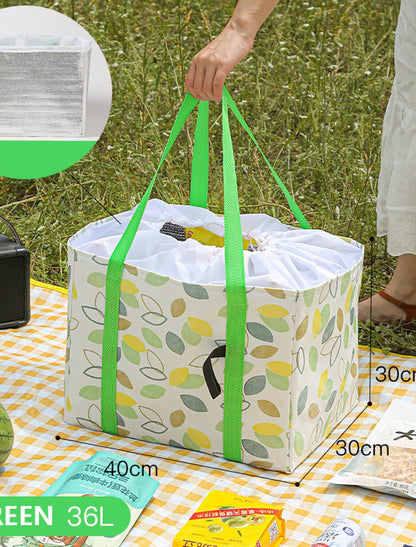 1Pc CH portable insulation bag refrigerated bag thickened portable bento bag outdoor picnic bag waterproof aluminum foil lunch box bag