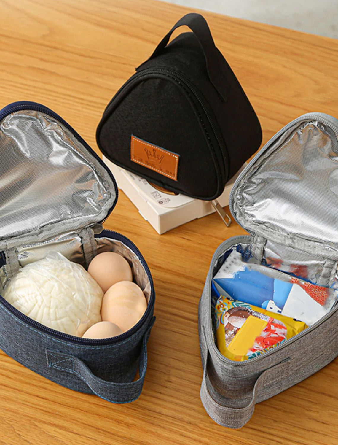 New Triangular Insulation Bag Mini Aluminum Foil Student Rice Ball Bag Cute Portable Lunch Box Outdoor Lunch Bag