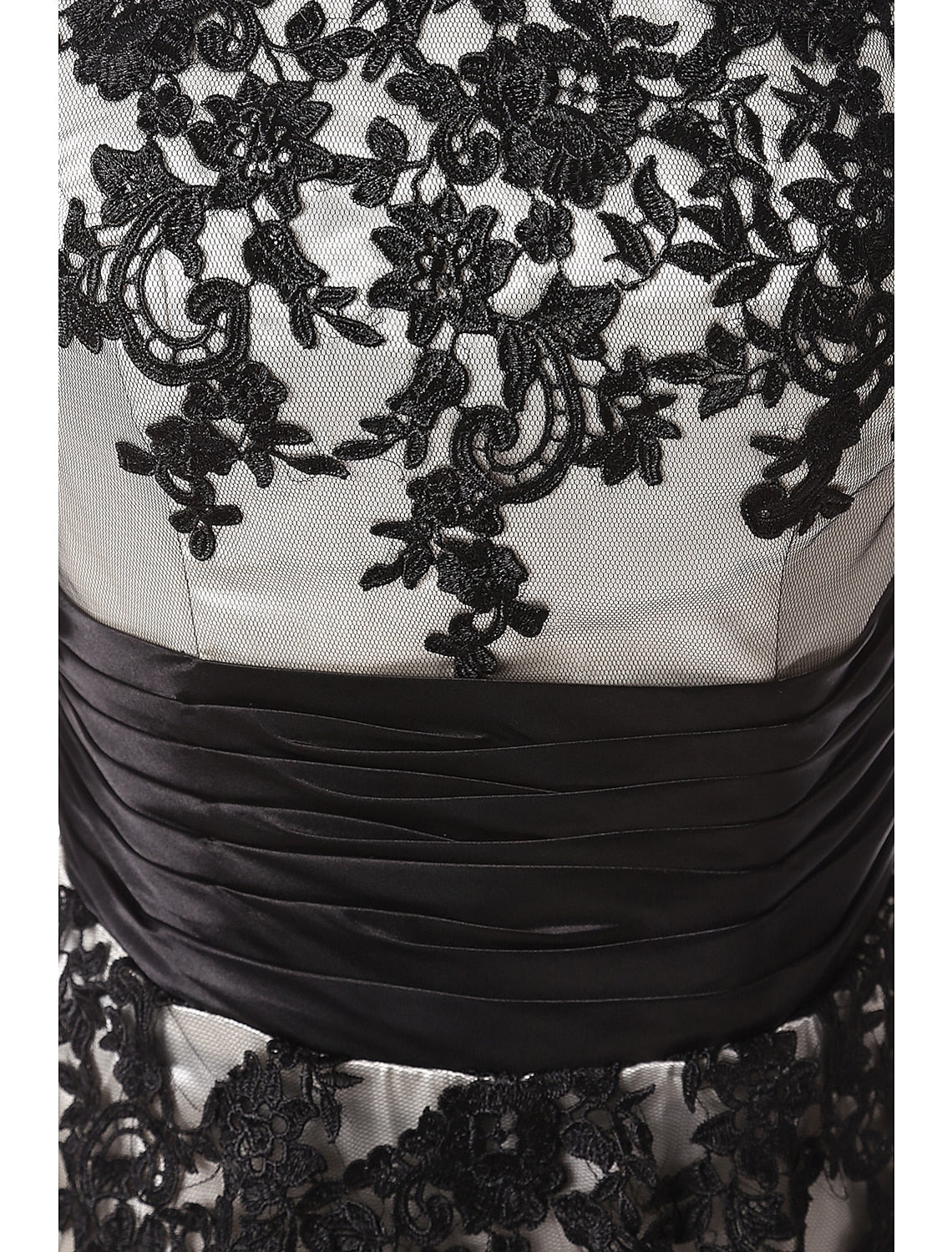 Luolandi Ball Gown Evening Gown Color Block Dress Formal Evening Ankle Length Half Sleeve Jewel Neck Fall Wedding Guest Lace with Lace Insert