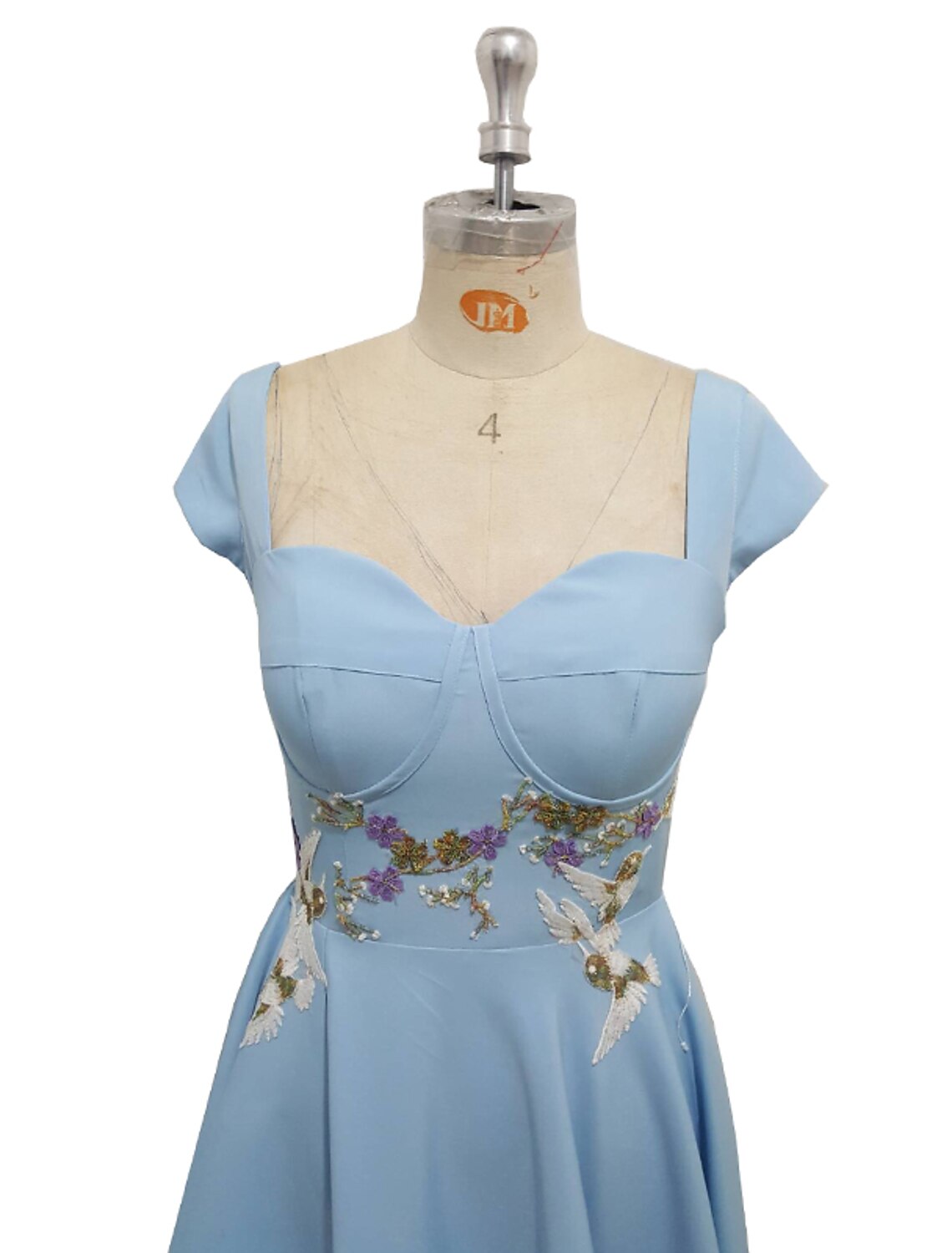 Luolandi A-Line Evening Gown Elegant Dress Party Wear Floor Length Short Sleeve Sweetheart Fabric