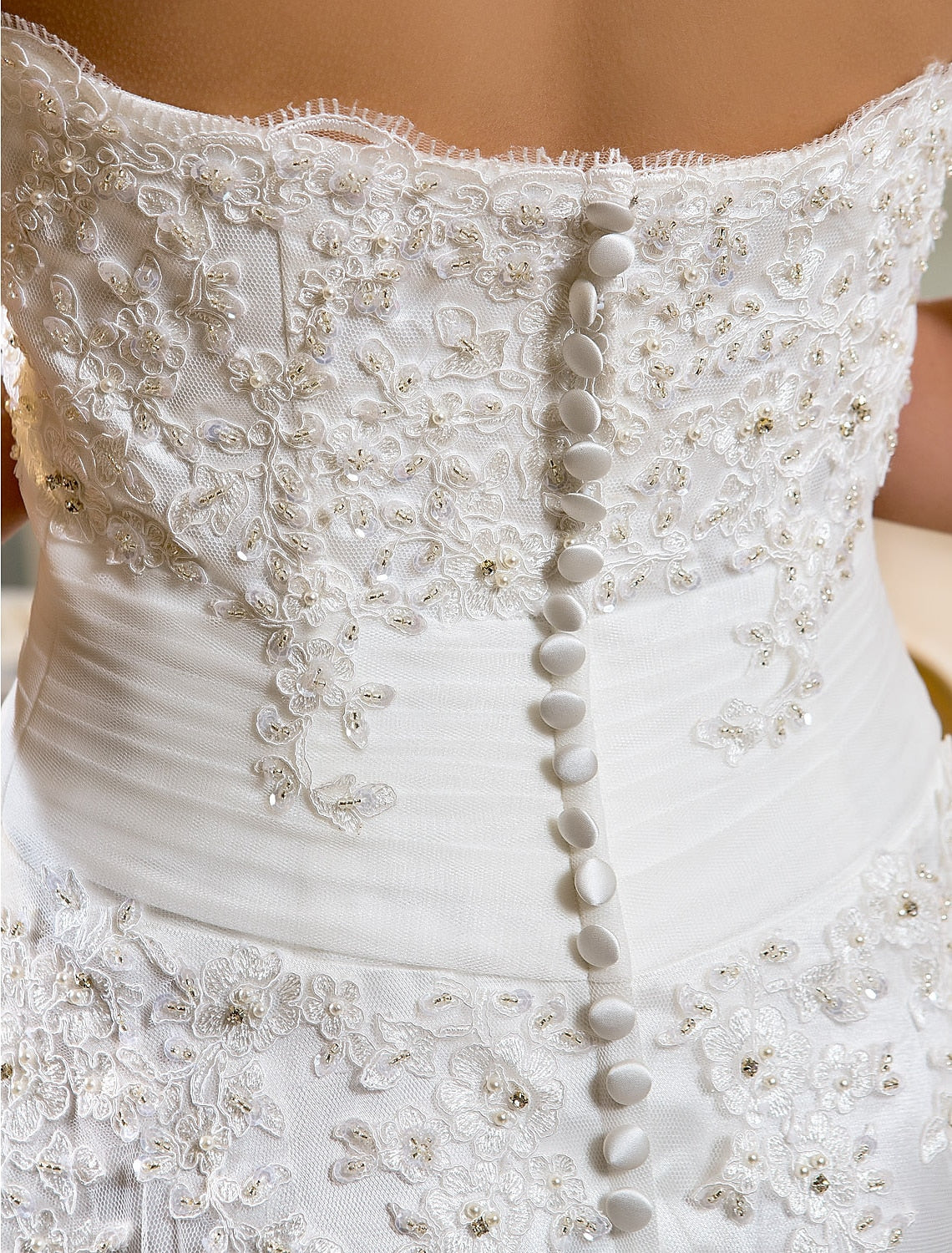 Luolandi Reception Little Dresses Wedding Dresses A-Line Sweetheart Strapless Asymmetrical Lace Bridal Gowns With Appliques