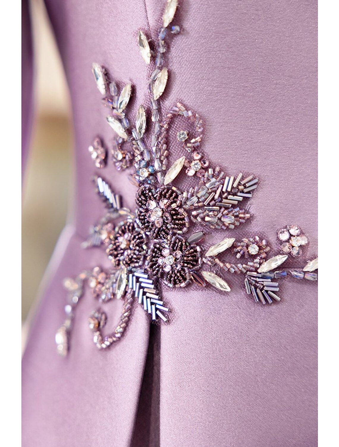 Luolandi Two Piece Cocktail Dresses Elegant Dress Wedding Party Tea Length Long Sleeve V Neck Satin