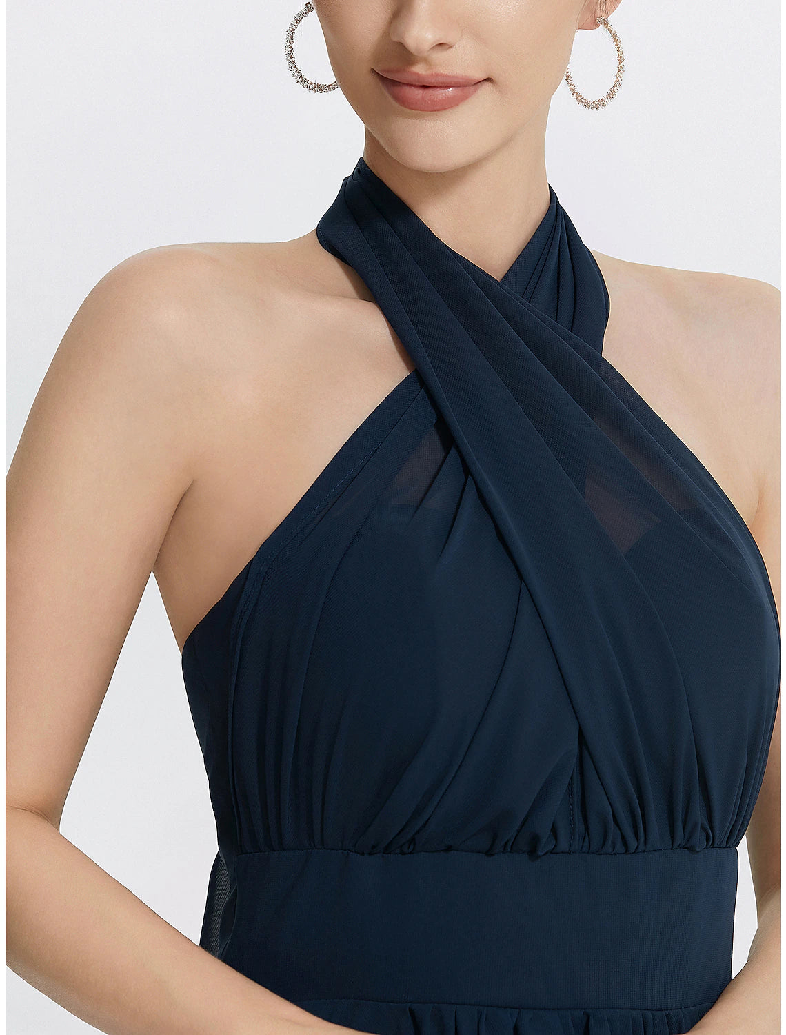 Luolandi A-Line Cocktail Dresses Elegant Dress Wedding Guest Tea Length Short Sleeve Off Shoulder Convertible Chiffon