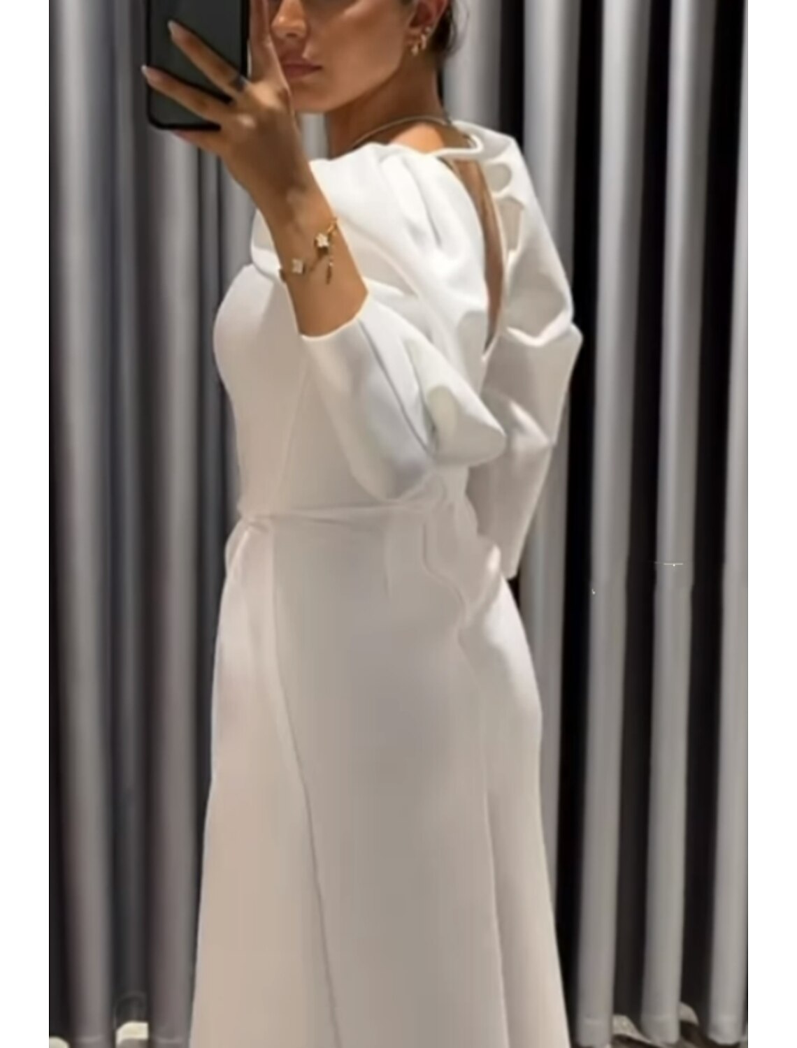 Luolandi Black Dress Sheath / Column Evening Gown Elegant Dress Formal Fall Asymmetrical 3/4 Length Sleeve Square Neck Fabric