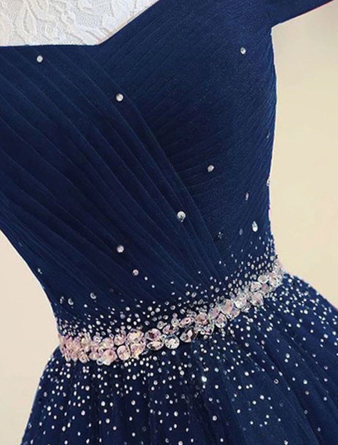 Luolandi A-Line Off the Shoulder Evening Gown Party Dress Floor Length Tulle Prom Dress