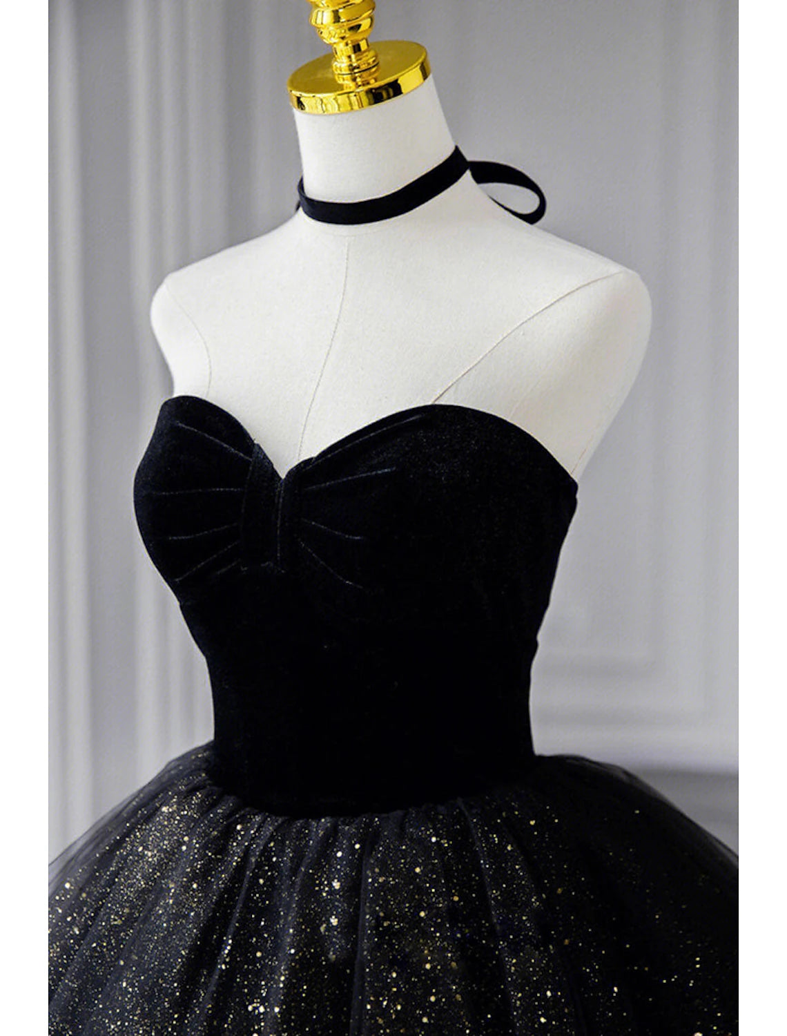 A-Line Prom Dresses Black Dress Dress Formal Birthday Floor Length Sleeveless Strapless Tulle with Ruched