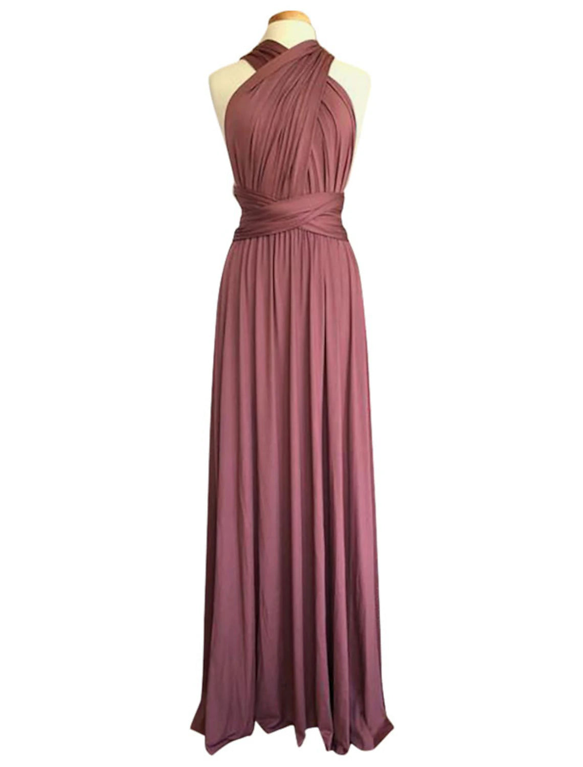 Luolandi Sheath / Column Bridesmaid Dress Cross Front / V Neck Sleeveless Elegant Floor Length Spandex with Draping