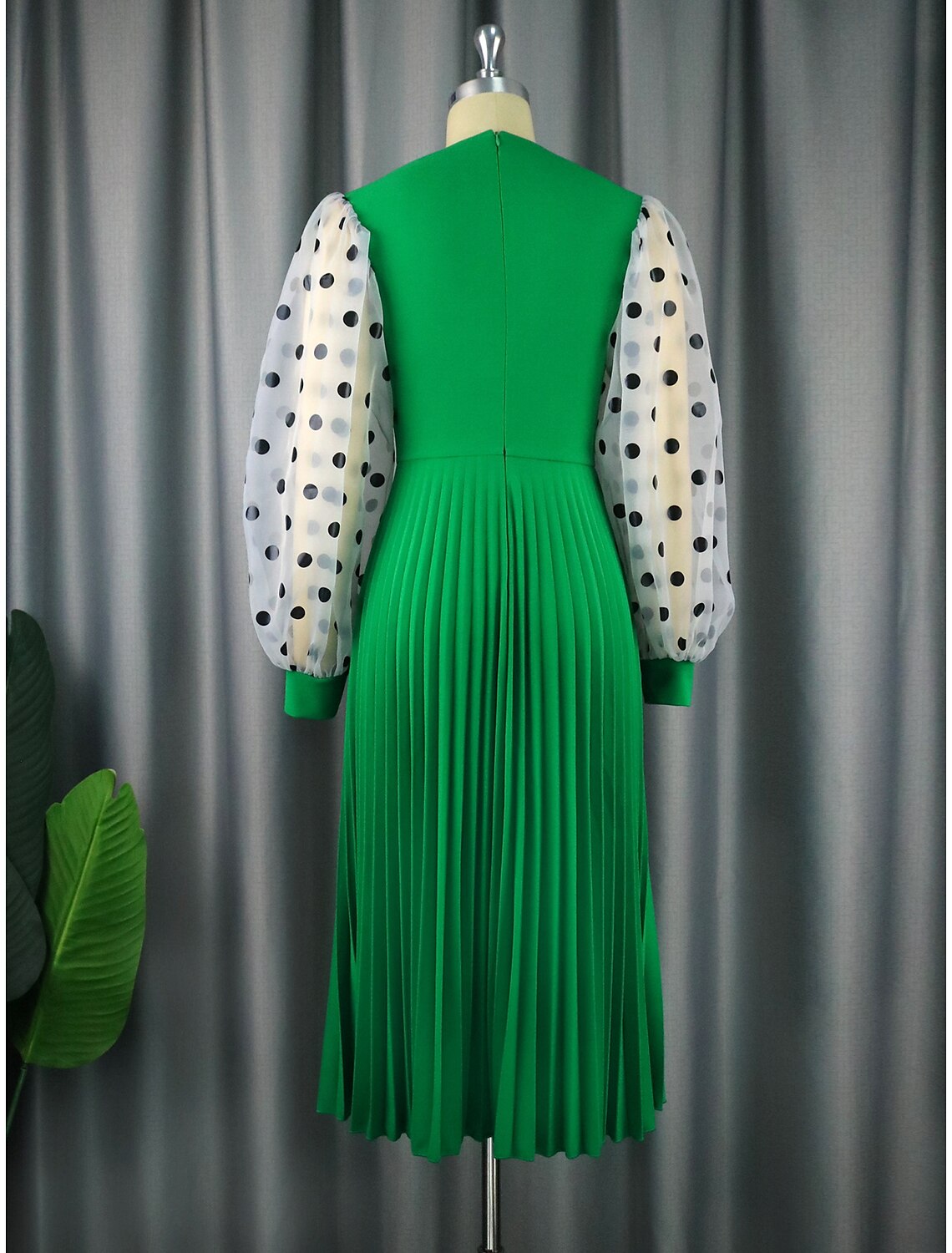 Luolandi A-Line Party Dresses Cut Out Dress Cocktail Party Tea Length Long Sleeve Jewel Neck Chiffon