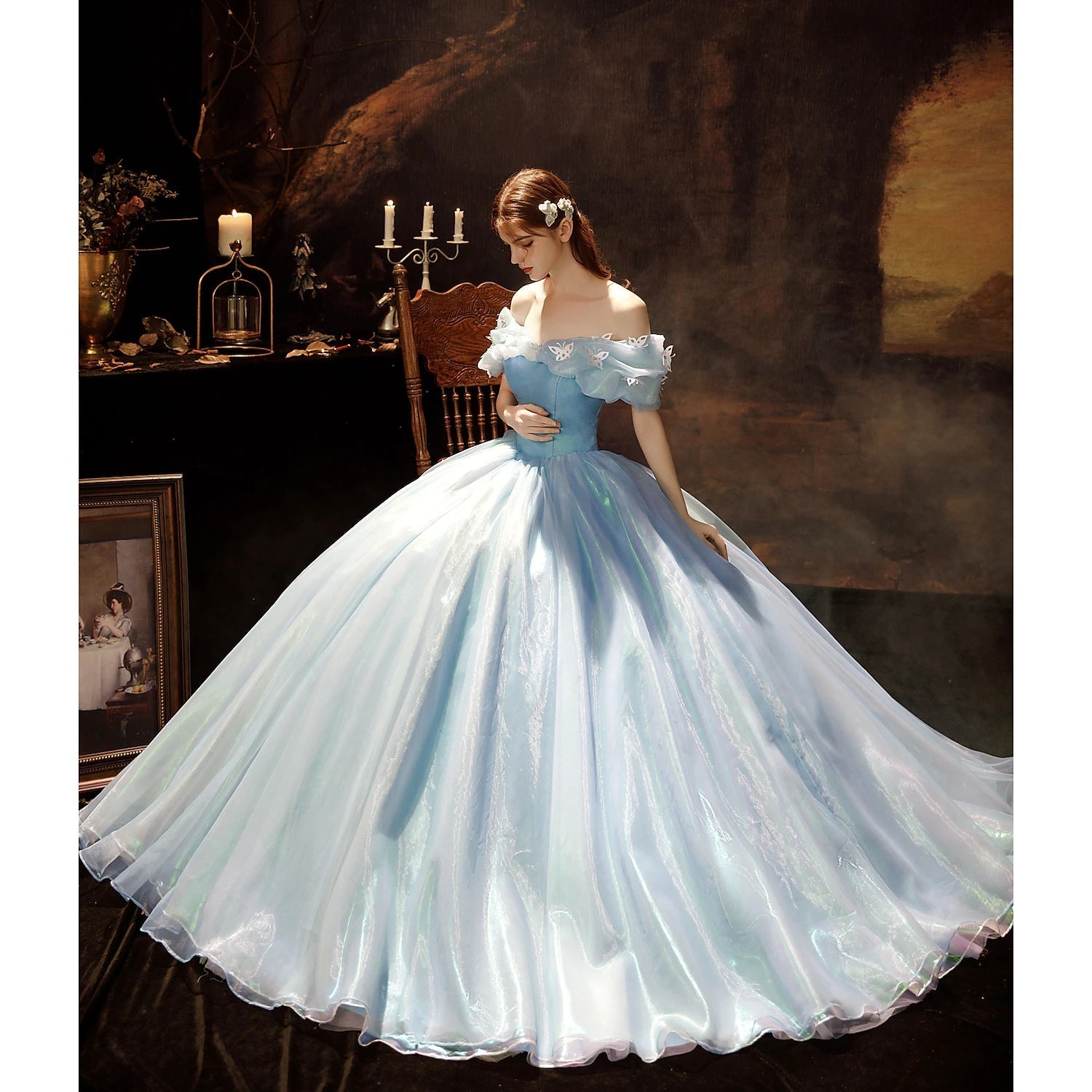 Luolandi Princess Shakespeare Gothic Rococo Vintage Inspired Princess Dress Party Costume Masquerade Prom Dress  Women's Costume Vintage Cosplay Party Masquerade Wedding Party