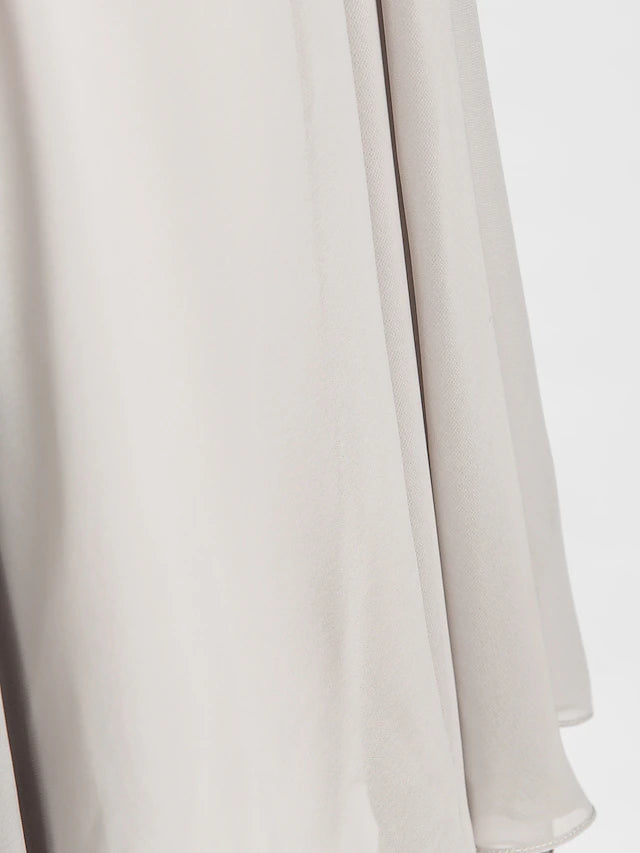 Luolandi A-Line Mother of the Bride Dress Floral High Low V Neck Asymmetrical Chiffon Lace Short Sleeve with Flower