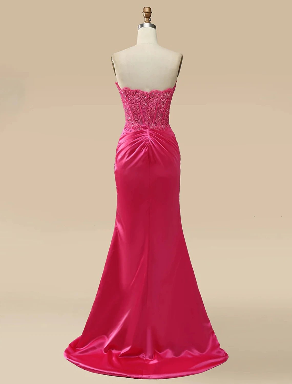 Luolandi Mermaid / Trumpet Prom Dresses Empire Dress Formal Sweep / Brush Train Sleeveless Sweetheart Charmeuse