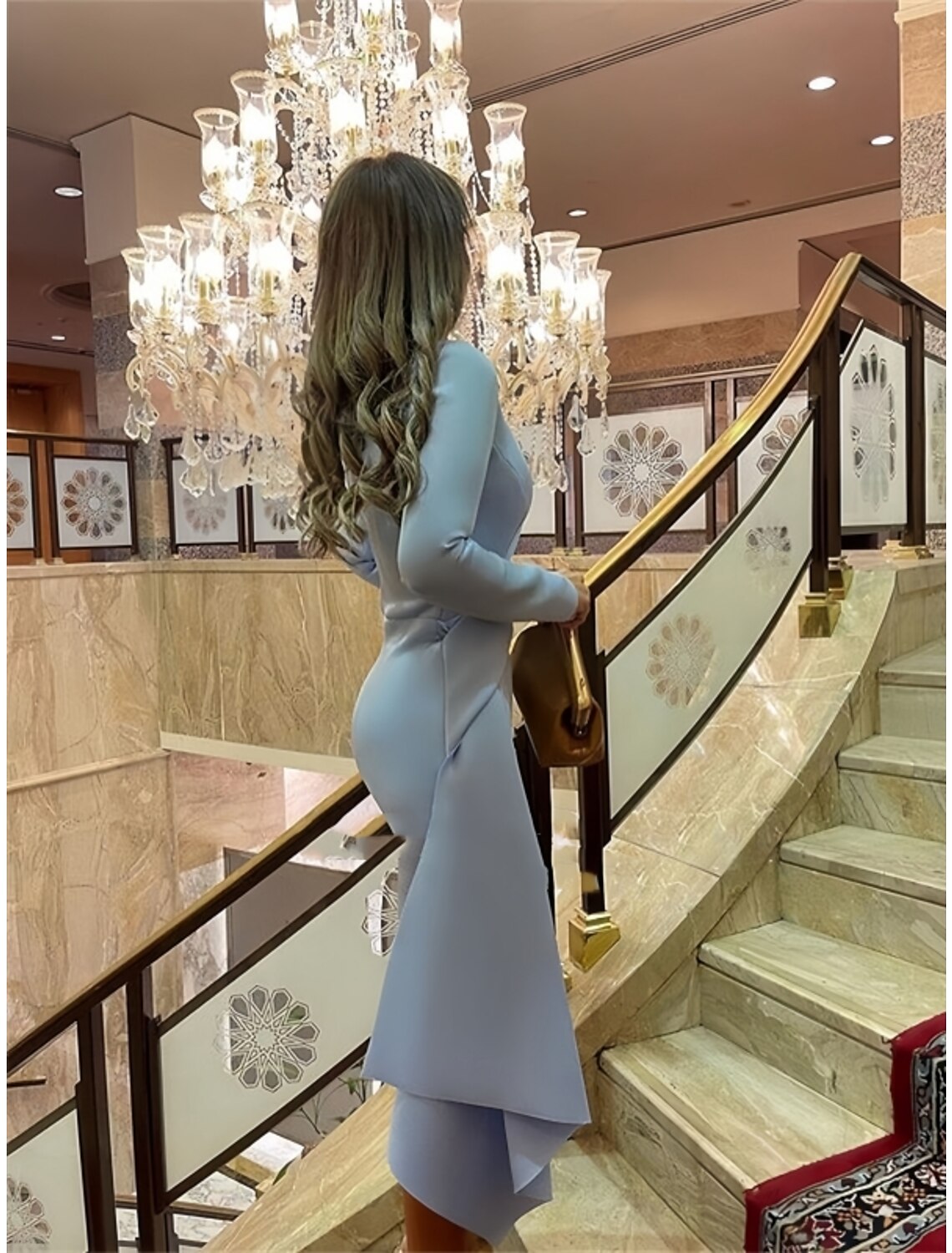 Luolandi Sheath Formal Dress Cocktail Dresses Elegant Christmas Red Green Dress Formal Fall Knee Length Long Sleeve Jewel Neck Fabric with Pleats