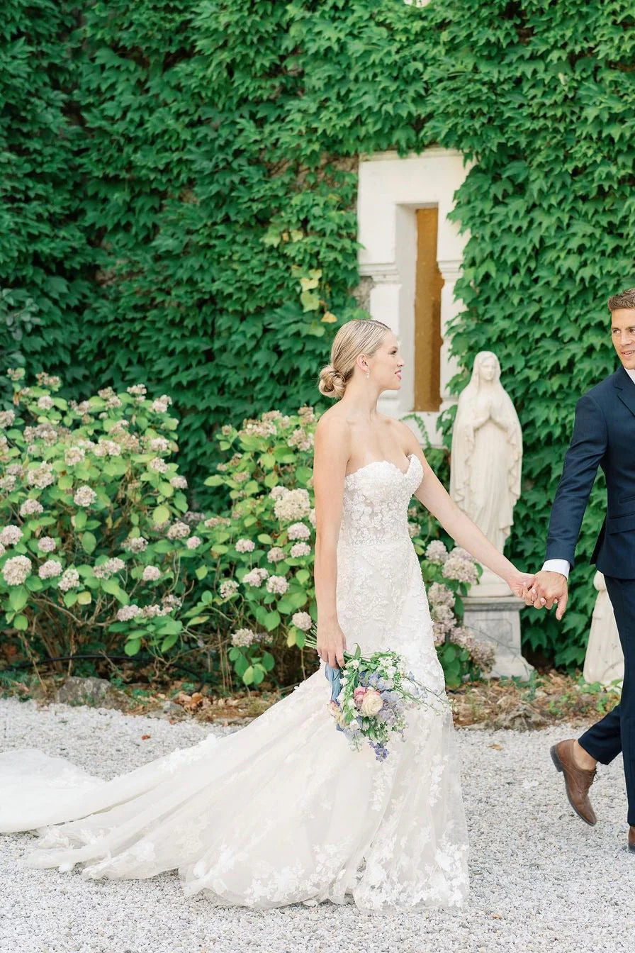 Luolandi Elegant Wedding Dress Sweetheart Mermaid Tulle Appliques Bridal Dress Off Shoulder Floor Length