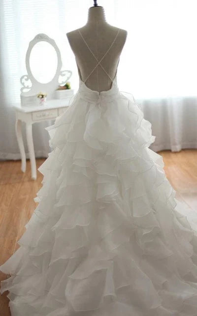 Luolandi Chiffon Stunning Wedding Dress New Arrival with Train Sexy