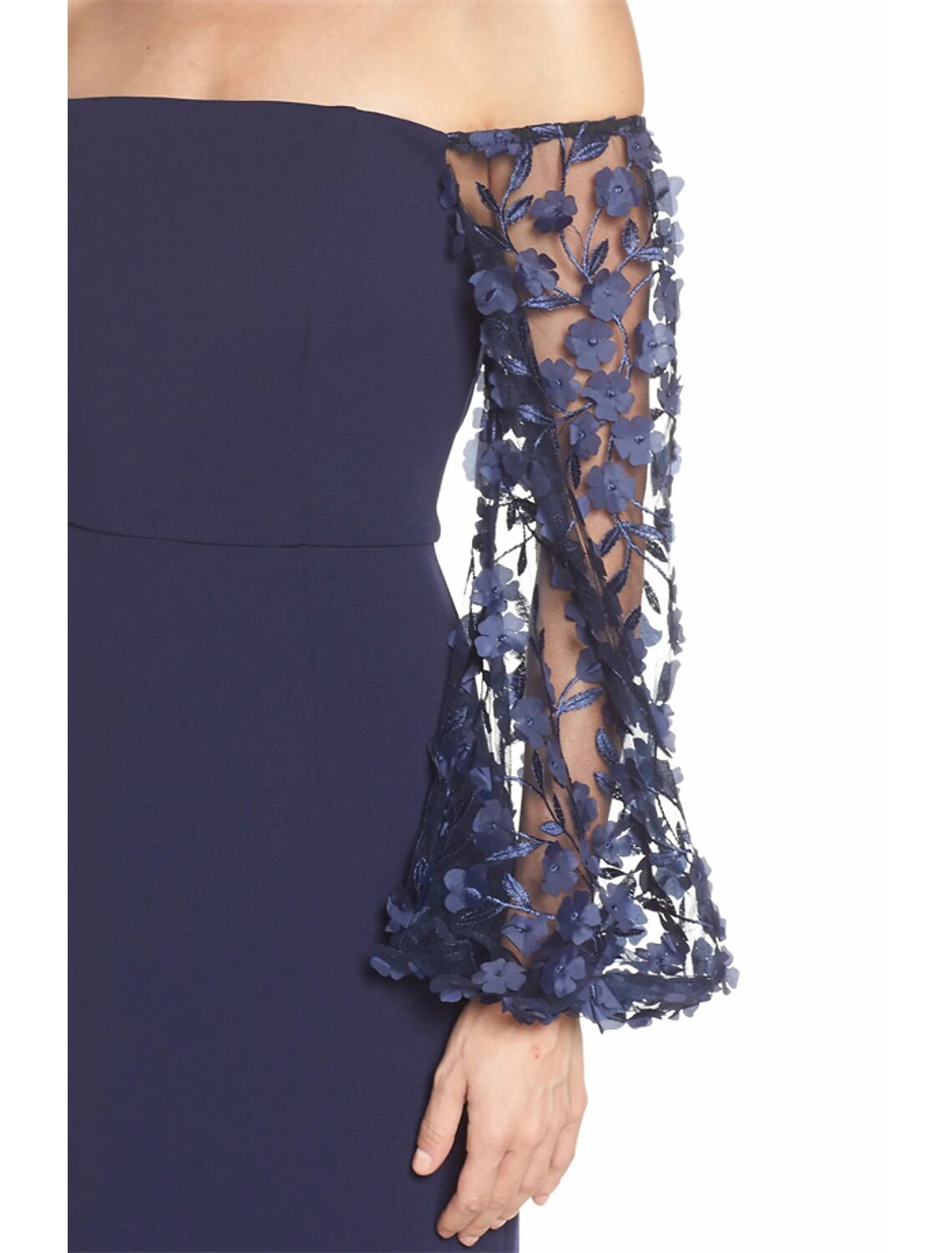 Luolandi Mermaid / Trumpet Evening Gown Elegant Dress Formal Sweep / Brush Train Long Sleeve Off Shoulder Fabric