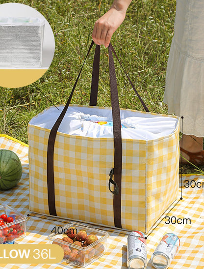1Pc CH portable insulation bag refrigerated bag thickened portable bento bag outdoor picnic bag waterproof aluminum foil lunch box bag