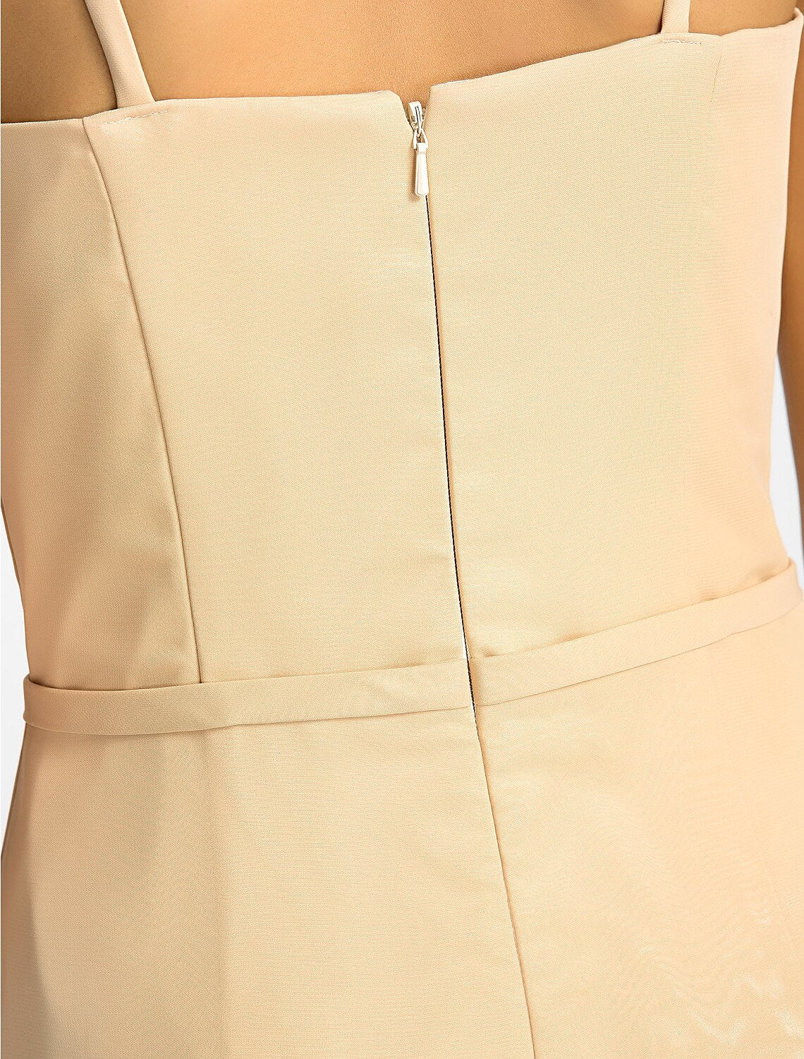 Luolandi Sheath High Neck Floor Length Chiffon Bridesmaid Dress with Draping