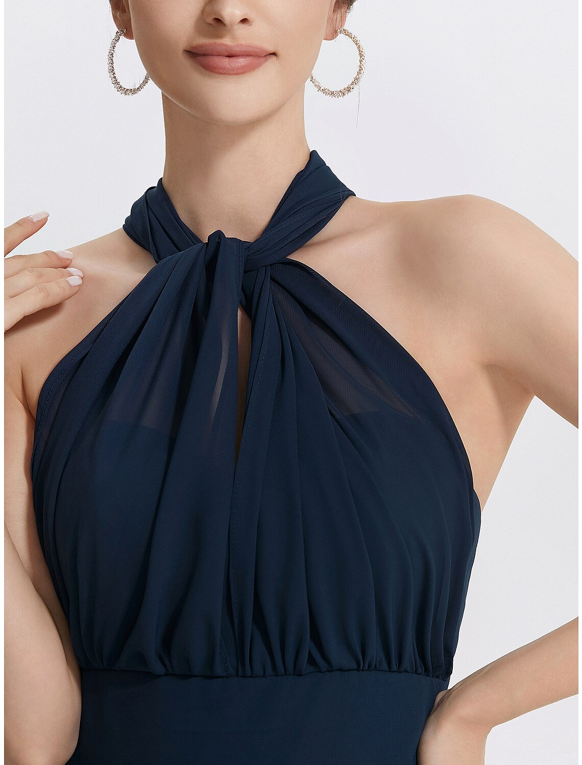 Luolandi A-Line Cocktail Dresses Elegant Dress Wedding Guest Tea Length Short Sleeve Off Shoulder Convertible Chiffon